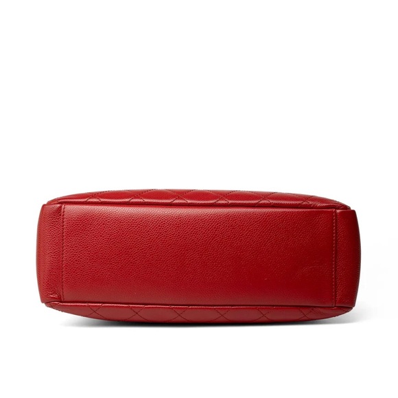 RARE!!! CHANEL PST XL RED QUILTED CAVIAR - Picture 7 of 16